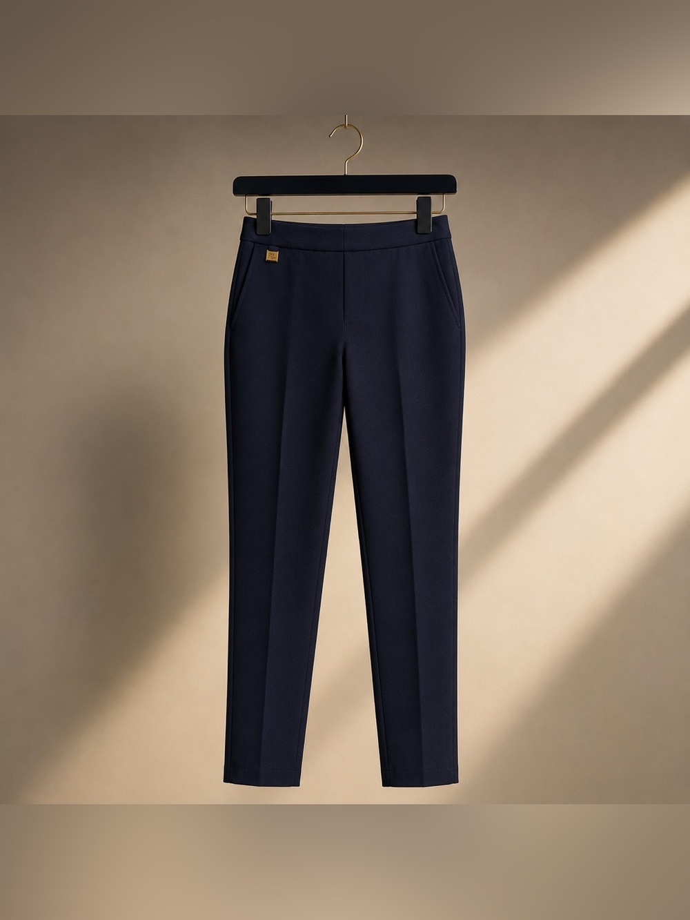 Lauren Ralph Lauren Navy Stretch Ankle Pants XL with Gold Logo Detail - Picture 3 of 7